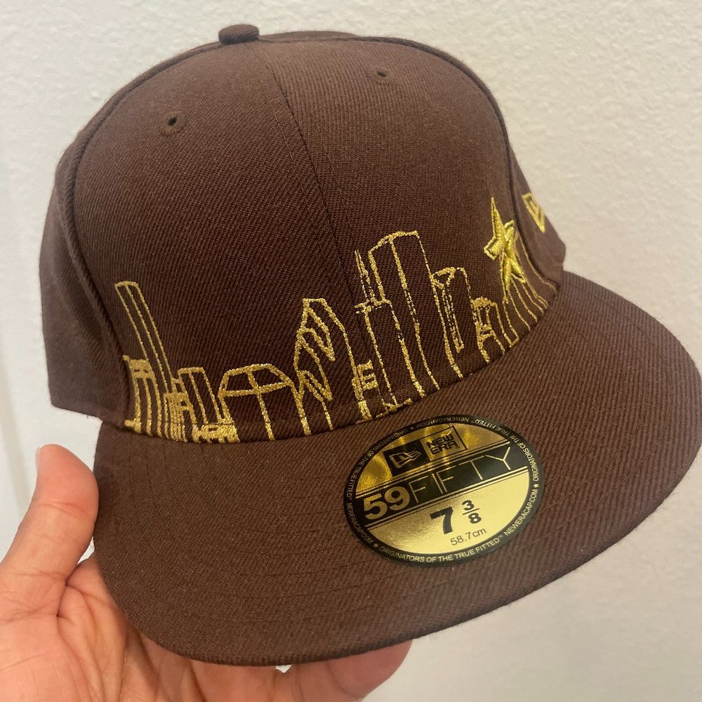 New Era 59Fifty Astros Baseball Cap Dark Brown Size 7 3/8